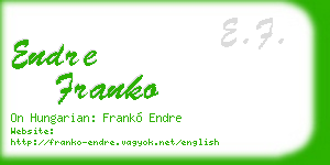 endre franko business card