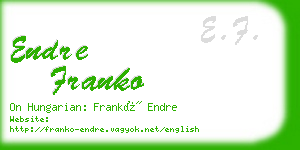 endre franko business card